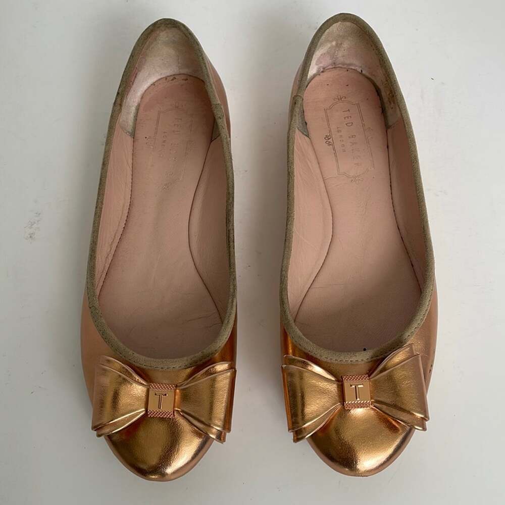 Ted Baker Immet Copper Metallic Ballerina Flats Size 6